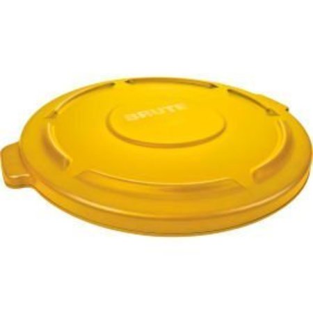 RUBBERMAID COMMERCIAL Brute® Flat Lid For 44 Gallon Round Trash Container, Yellow - FG264560YEL FG264560YEL